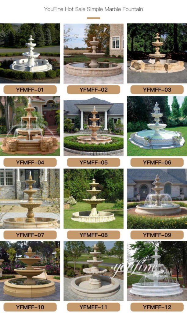 marble tiered fountain for courtyard