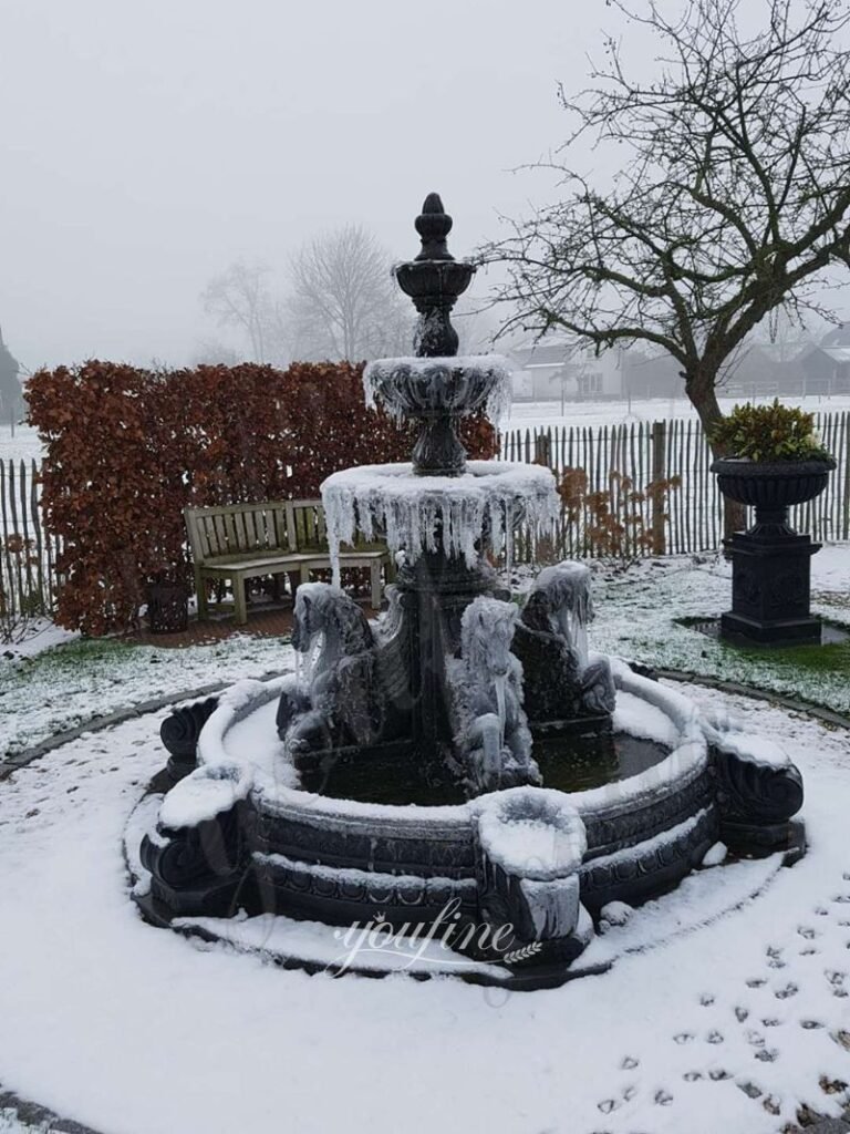 black marble horse fountain