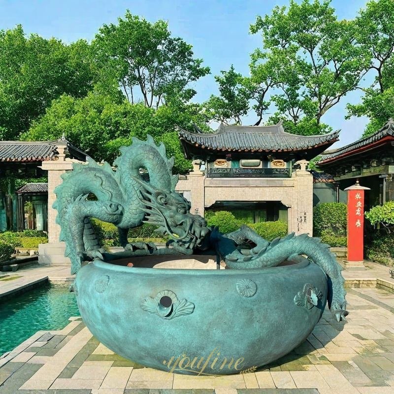 bronze dragon jar fountain