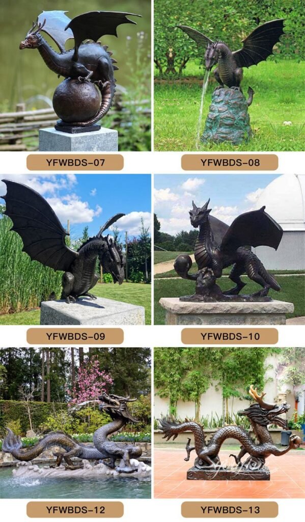 more bronze dragon water fountains