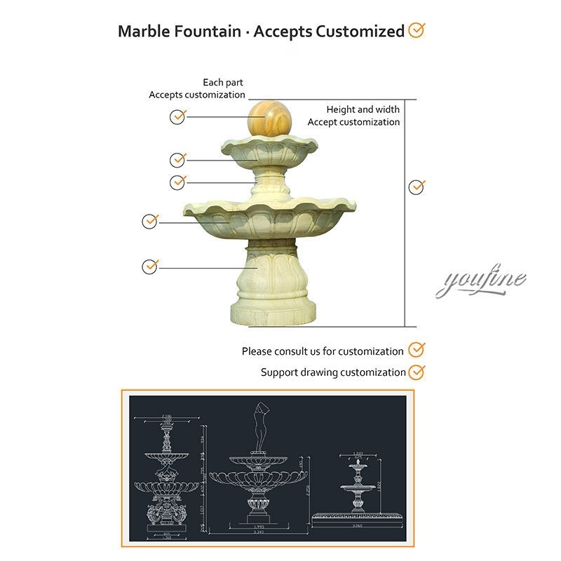 marble floating sphere fountain custom service