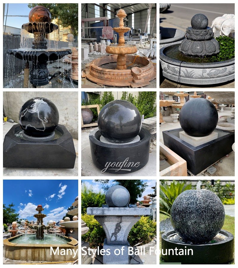 more marble floating sphere fountains