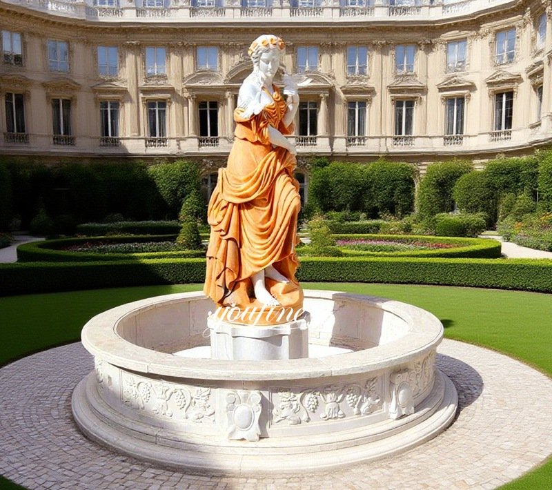 marble female fountain for european courtyard decoration
