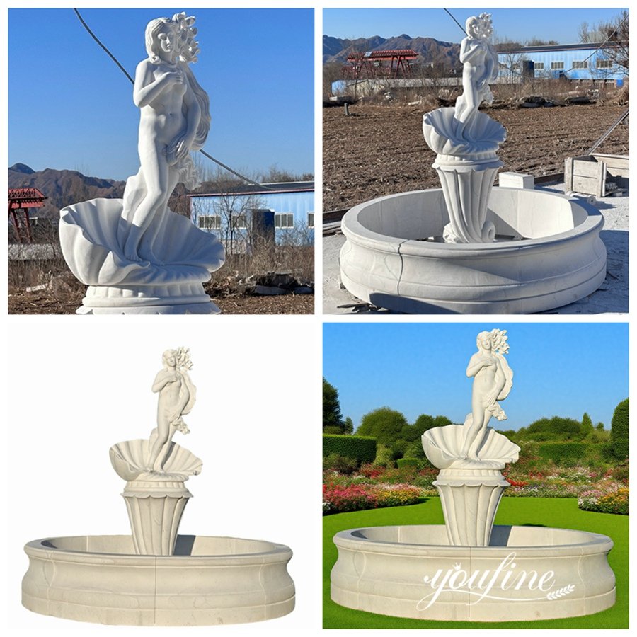 large marble birth of venus water fountain details