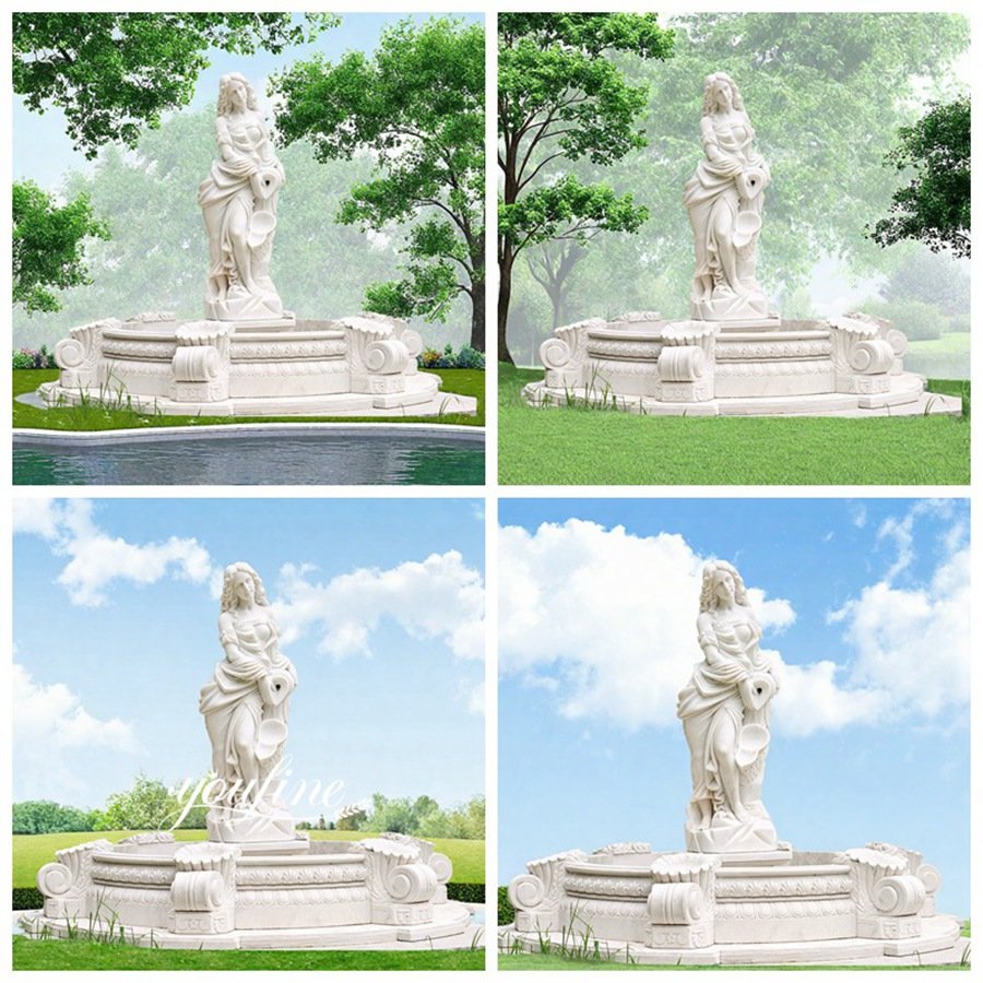 marble greek goddess aphrodite water fountain application scenes