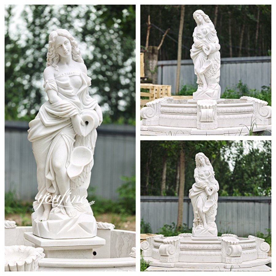 Marble Greek Goddess Aphrodite Water Fountain Details