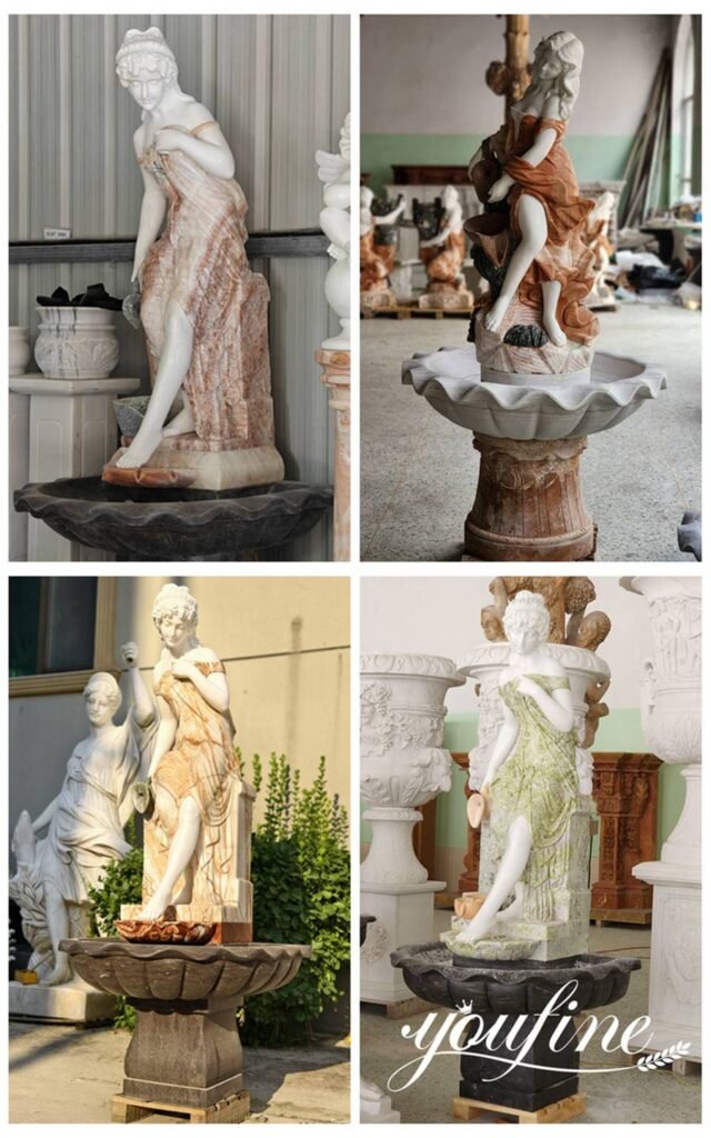 more victorian natural fountain with lady statue styles