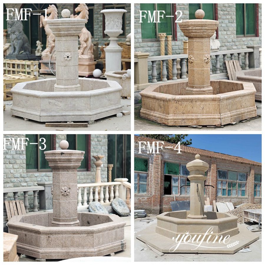 more marble French water fountains