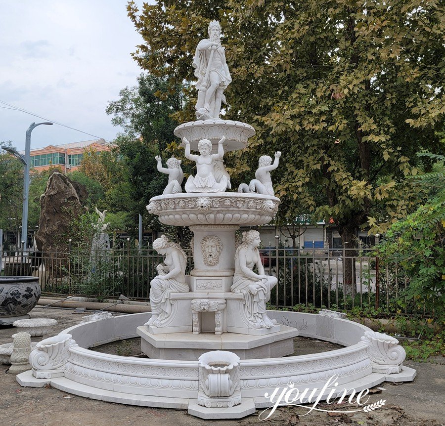 marble greek style poseidon fountain