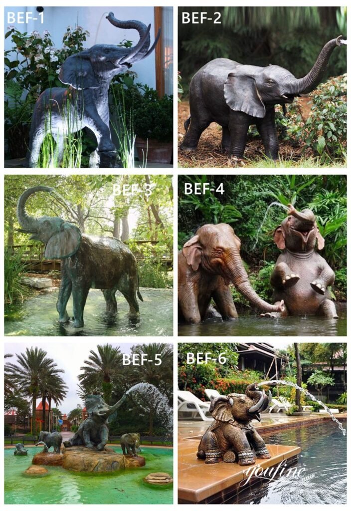more bronze elephant fountains
