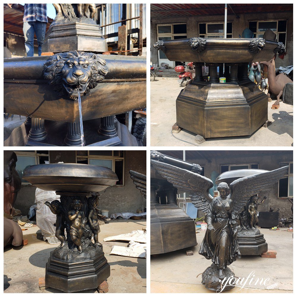 bronze bethesda angel of the waters statue fountain details