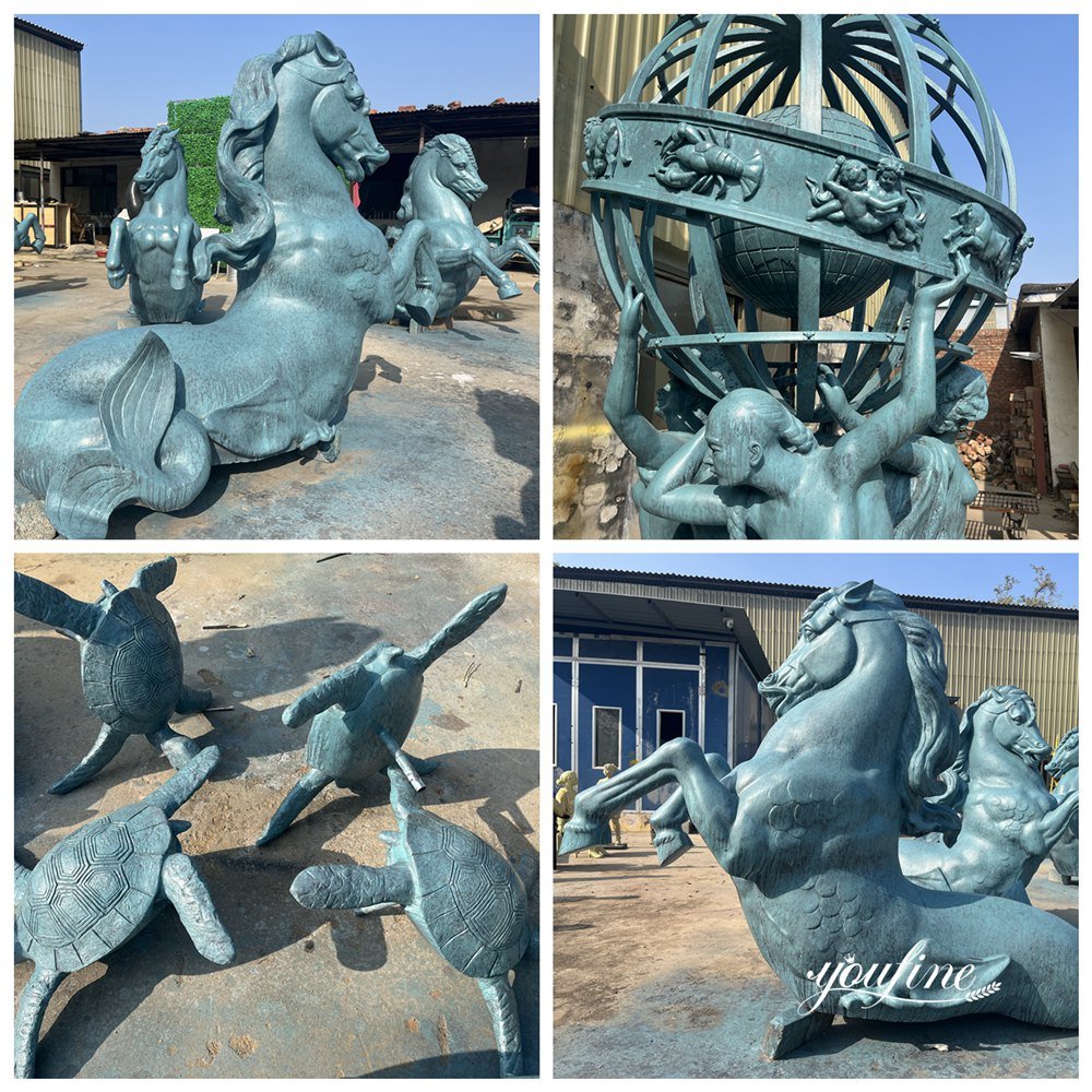 large paris bronze observatory horse fountain details