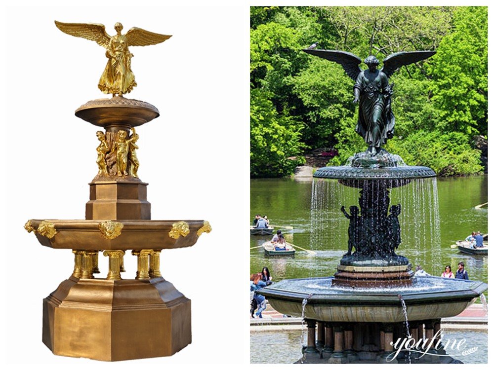 more colors of bronze angel of the waters fountains
