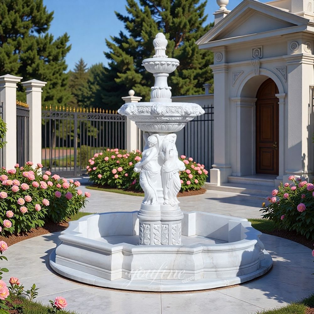 small marble holding jugs women fountain for yard