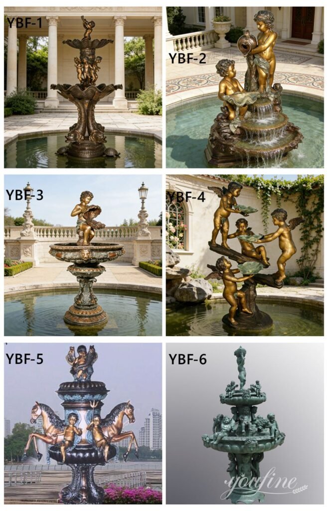 more bronze cherub fountains