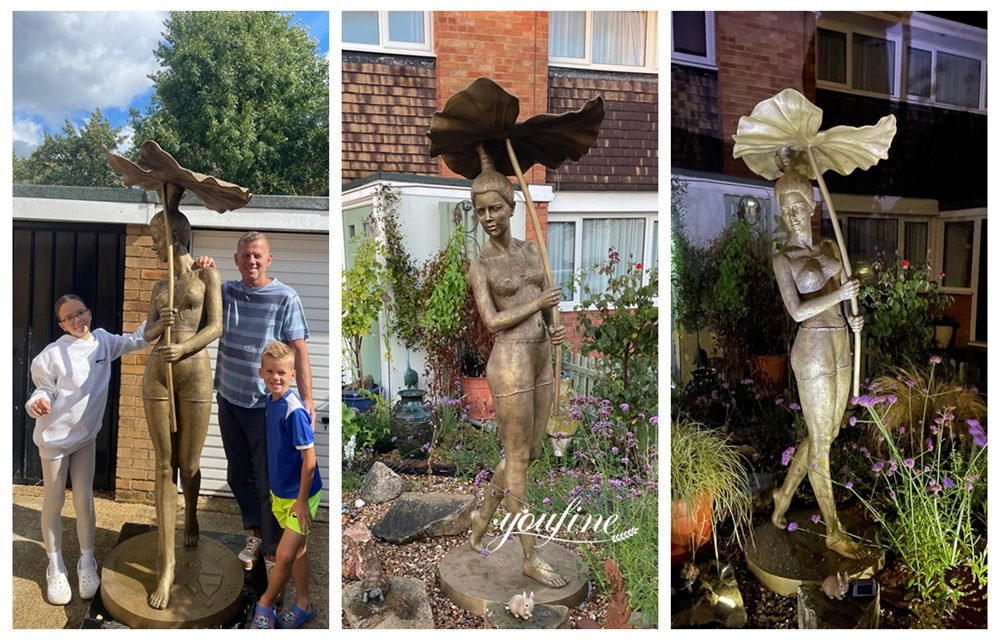 uk bronze lotus leaf with lady figure fountain feedback