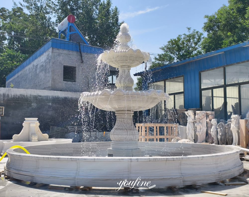 water flow testing of the marble fountain