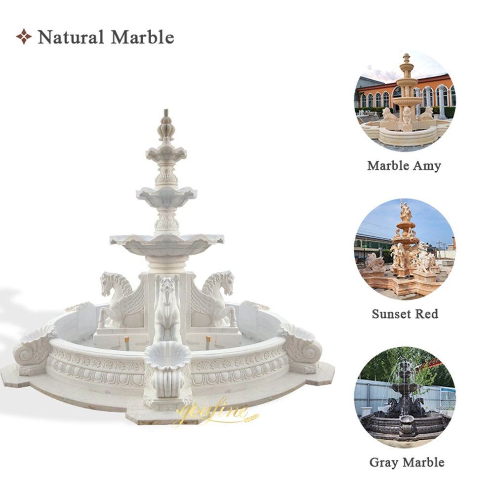 custom made marble fountains in various materials