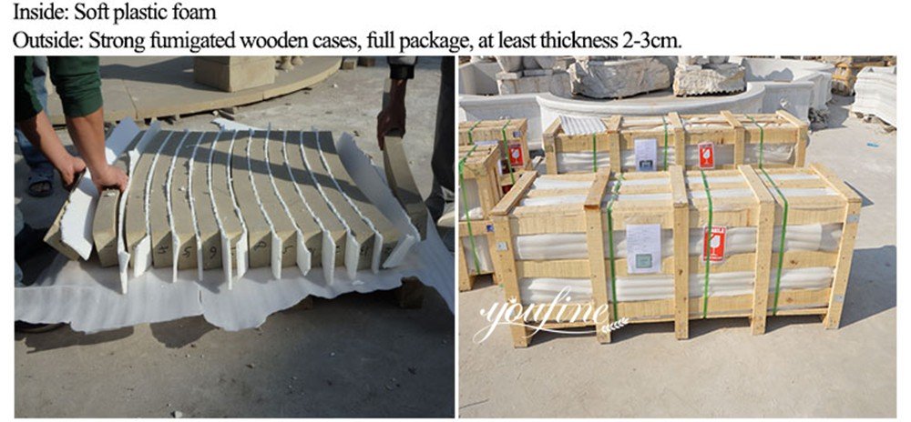 packaging of marble fountains