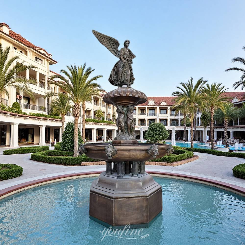 bronze bethesda angel of the waters statue fountain for commercial tourism resort
