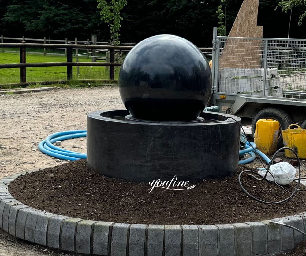 cyprus large black floating granite ball fountain feedback