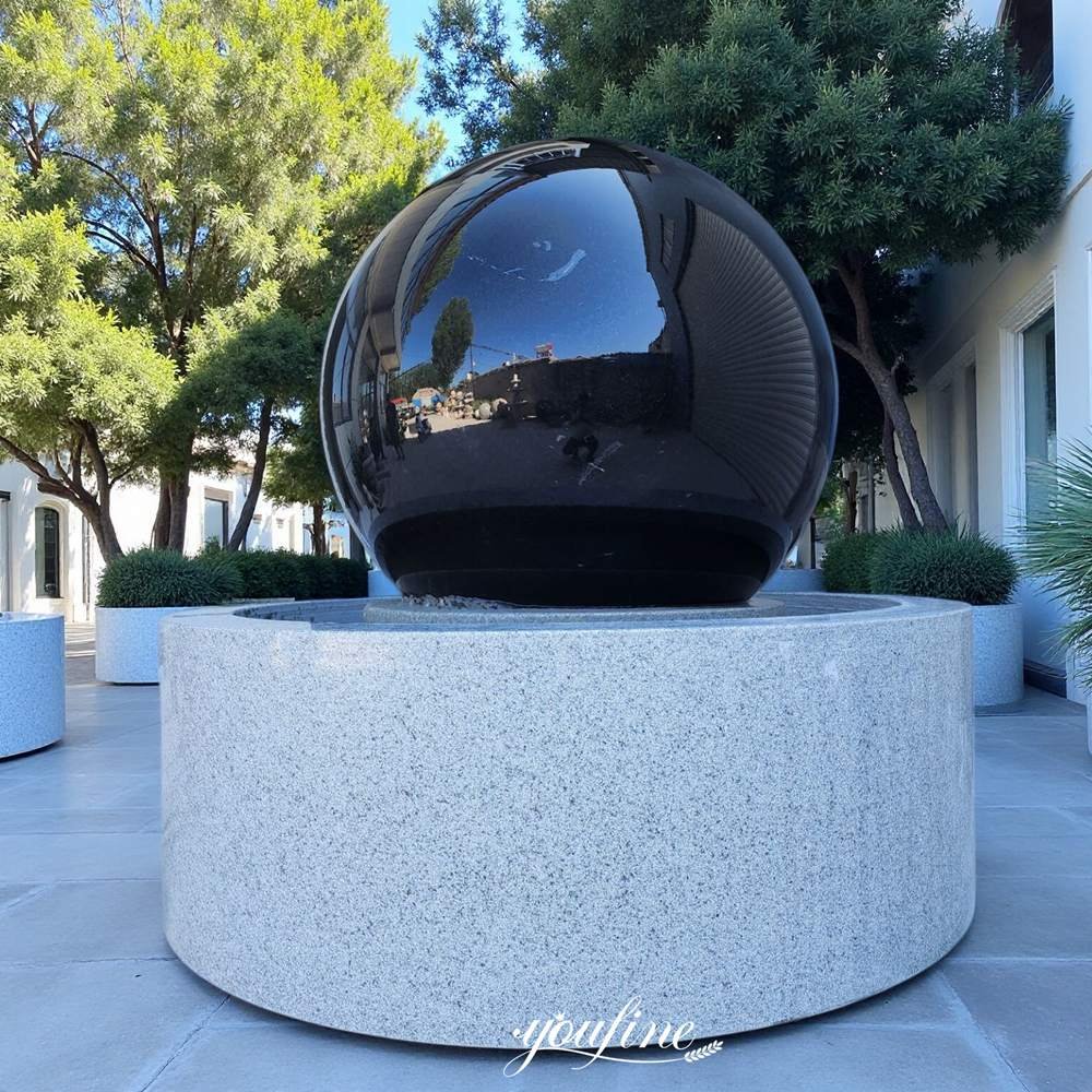 large floating granite ball fountain for yard decor