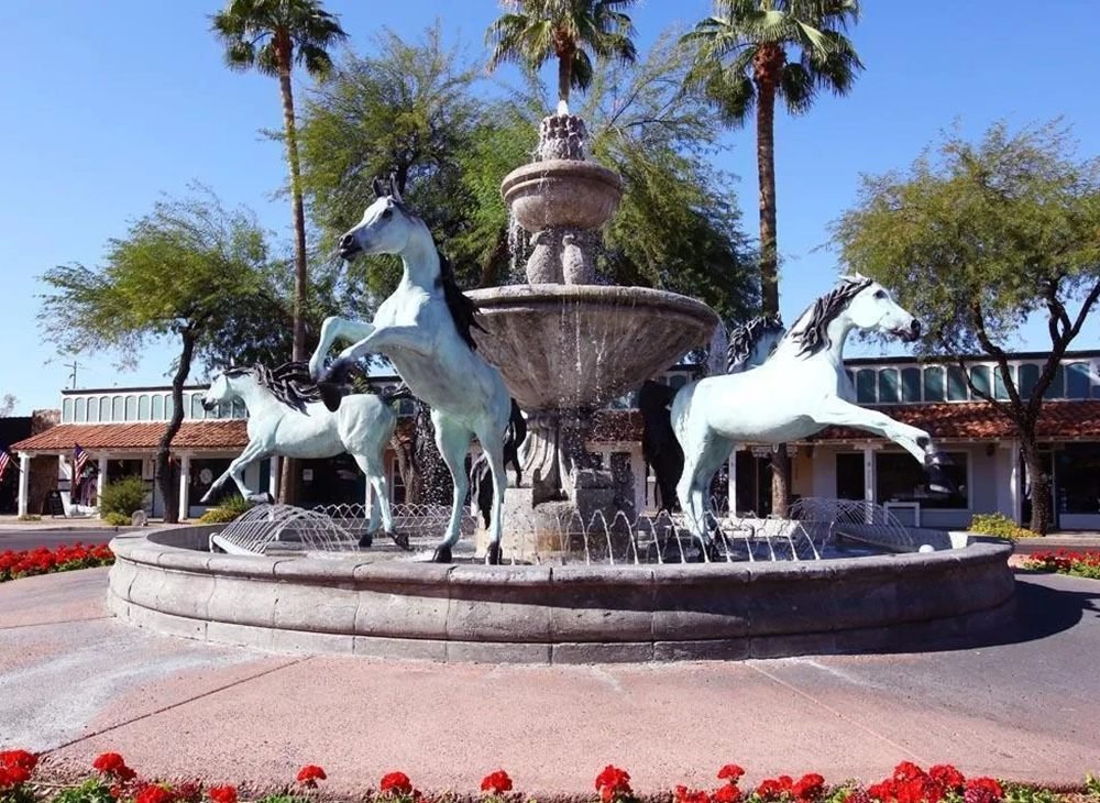 original bronze horse fountain by bob parks