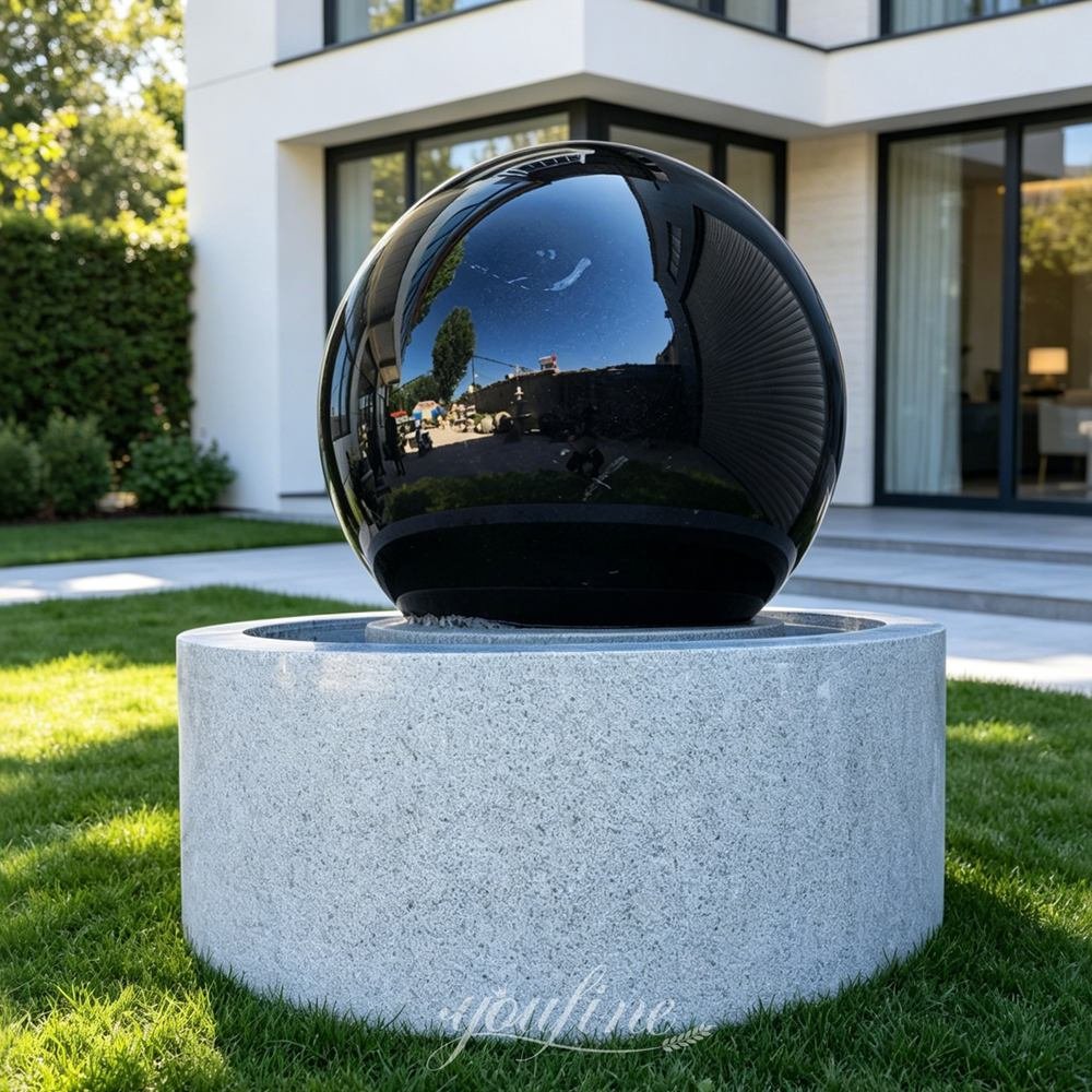 outdoor marble water sphere fountain