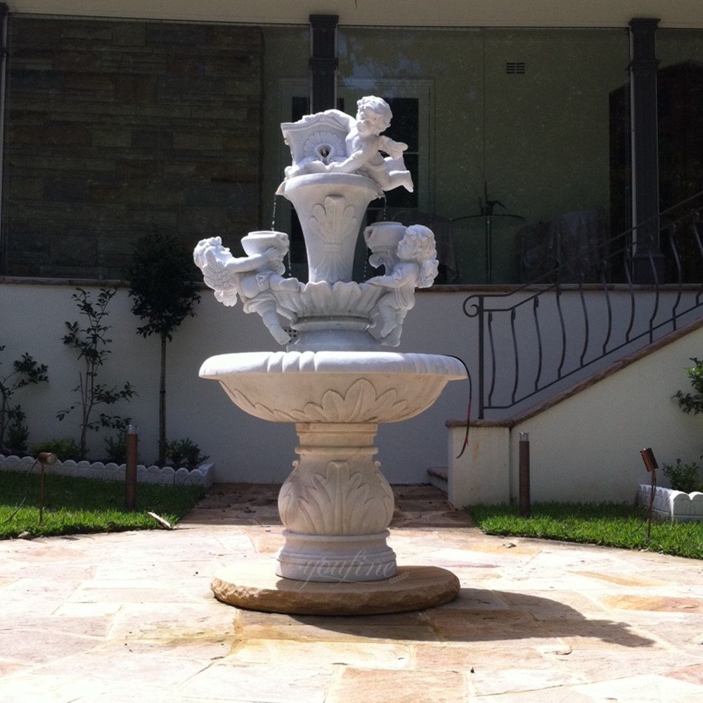 American Courtyard Marble Angel Fountain