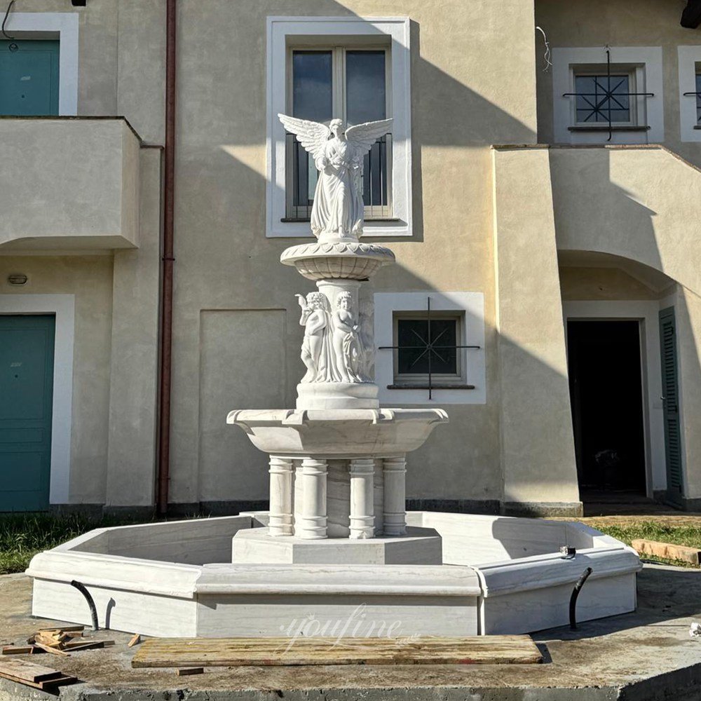 Italian Resort Marble Angel Fountain