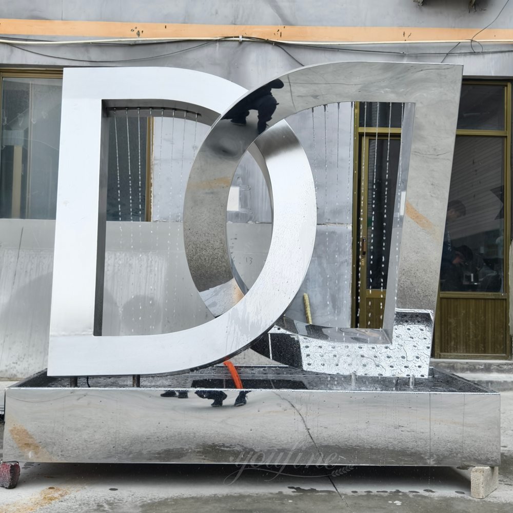modern mirror double d letter shape water feature factory photo