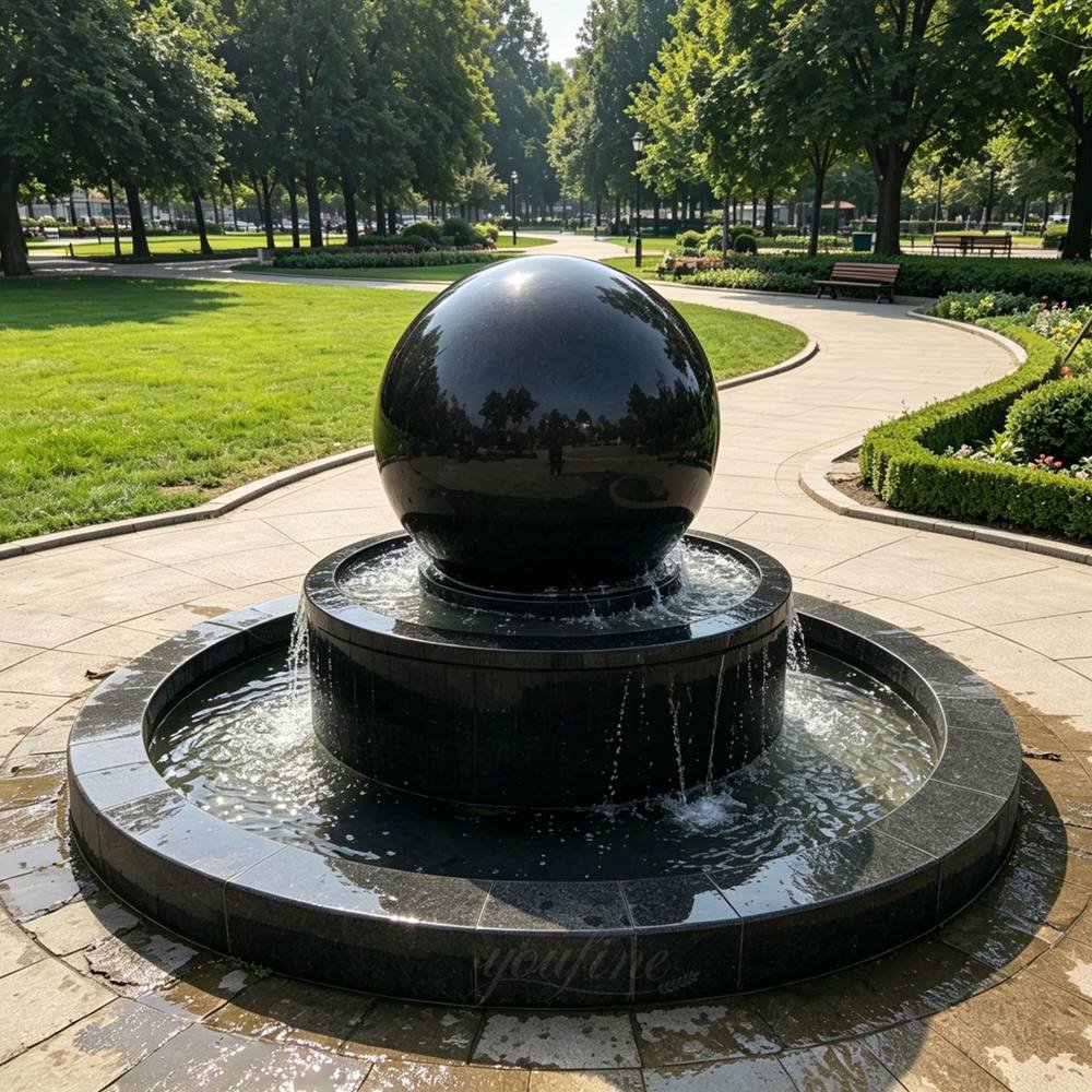 a properly functioning marble ball fountain