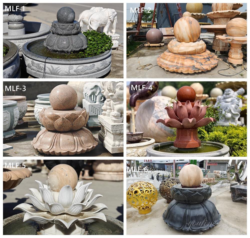 more marble lotus fountains