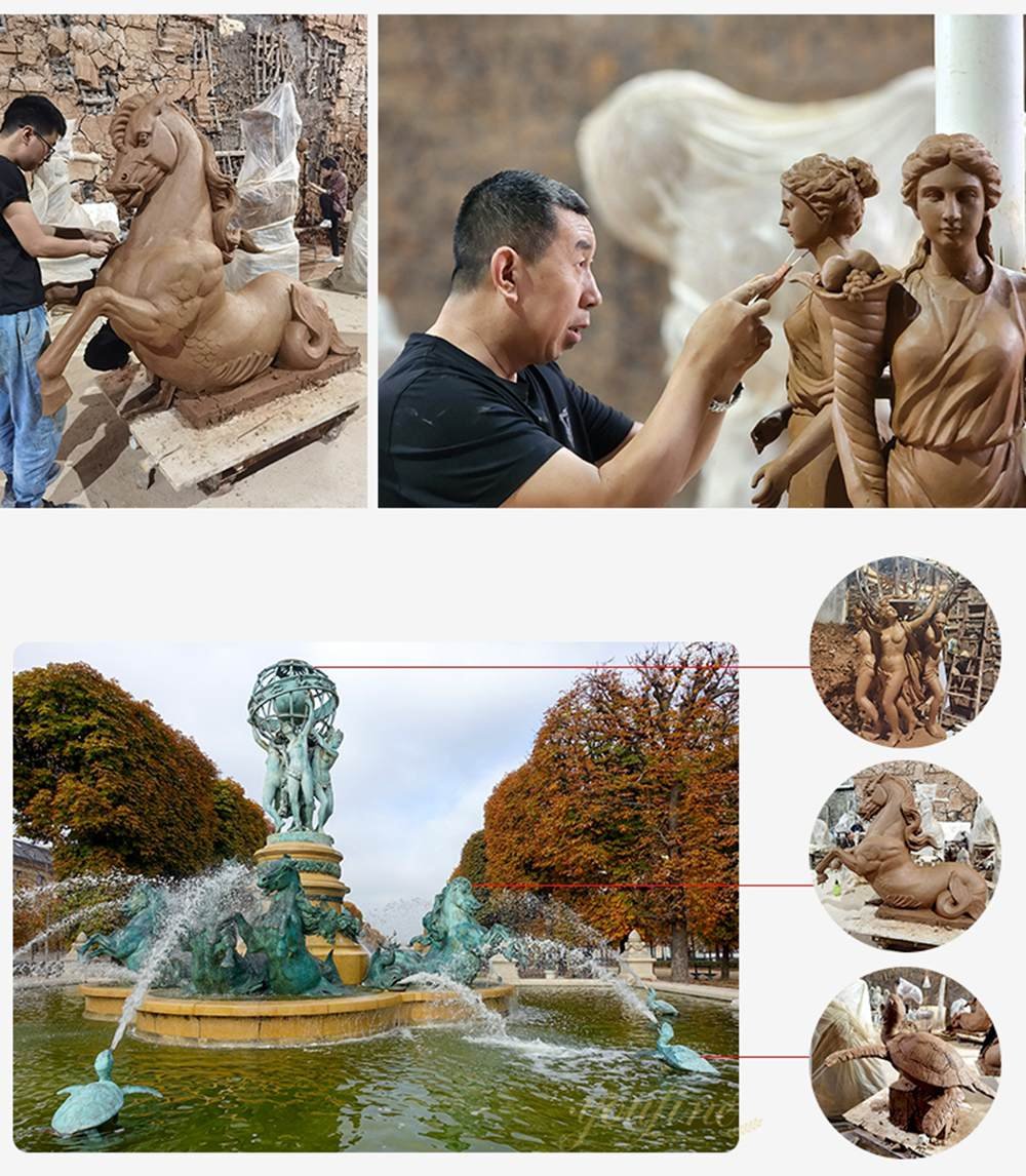 clay models for bronze fountains meticulously carved by youfine artists