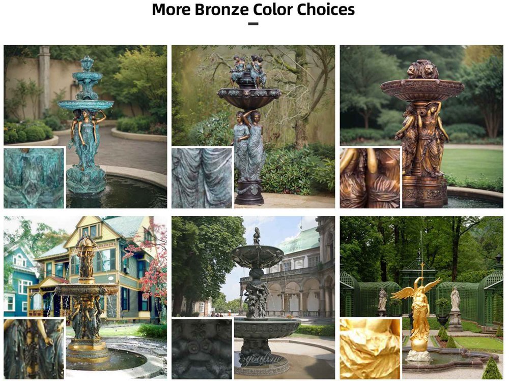 Customizing the color of bronze fountains