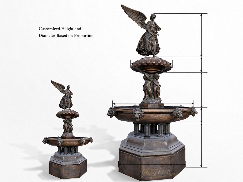 Customizing the sizes of bronze fountains