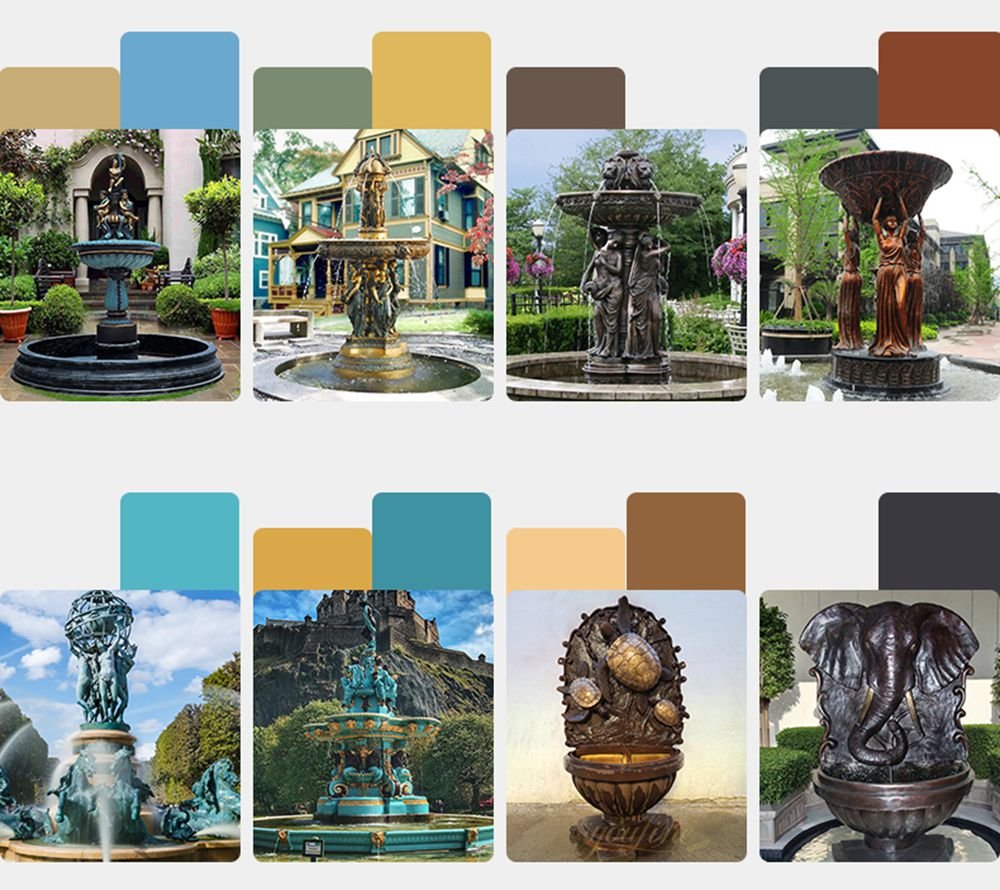 different color options for bronze fountains