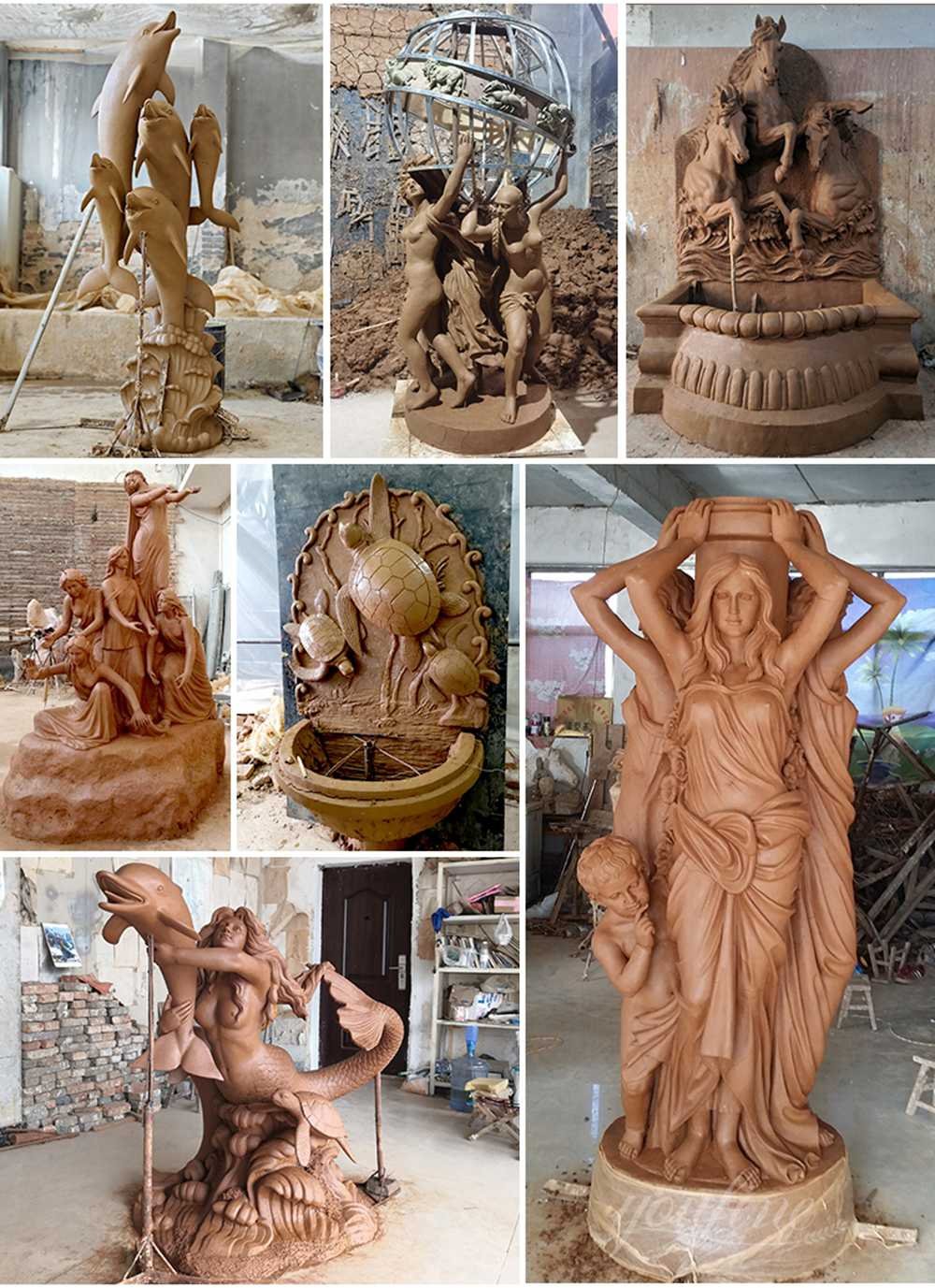 ready to use clay models for bronze fountains from youfine