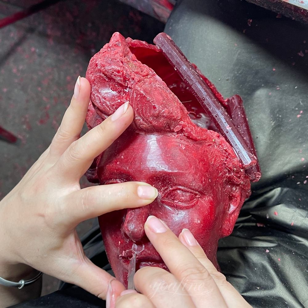 Refining the wax shell for a bronze fountain