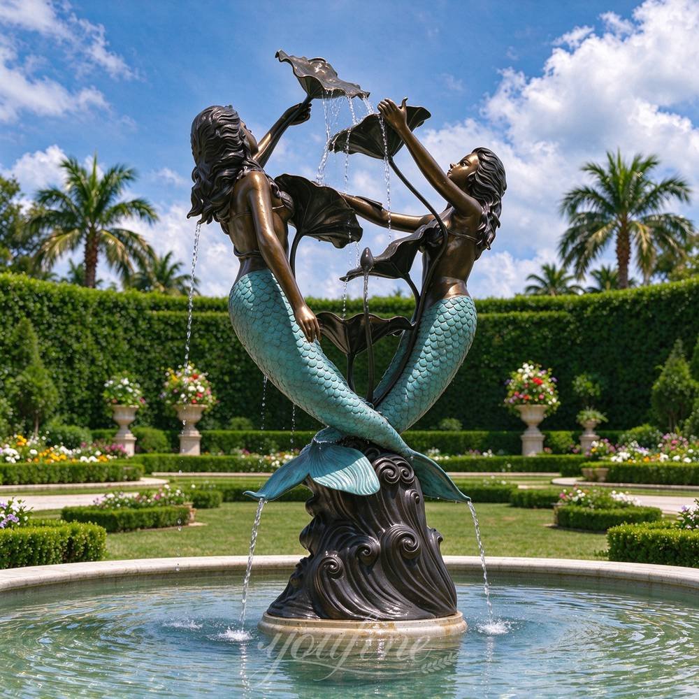 Two Mermaids Bronze Fountain