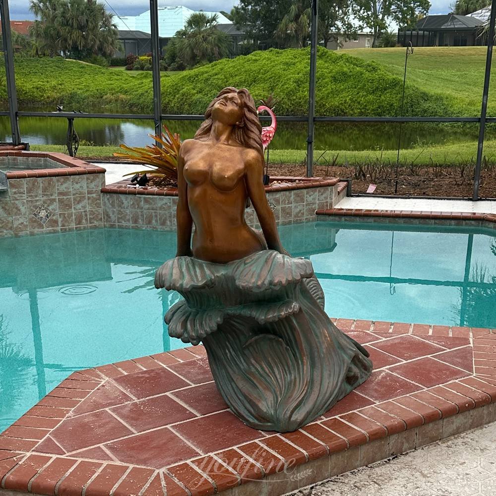 US swimming pool bronze mermaid sculpture
