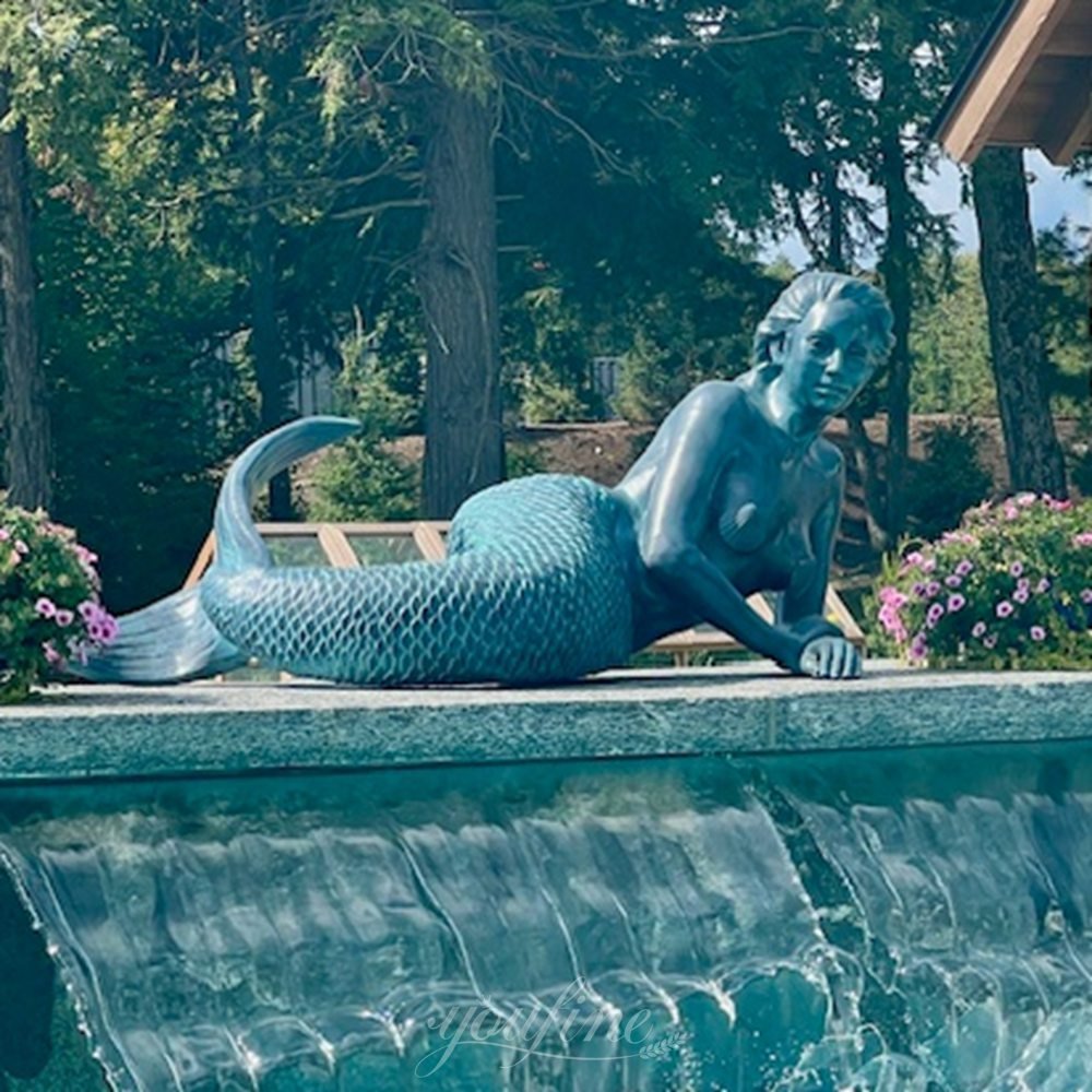 US resort bronze mermaid sculpture