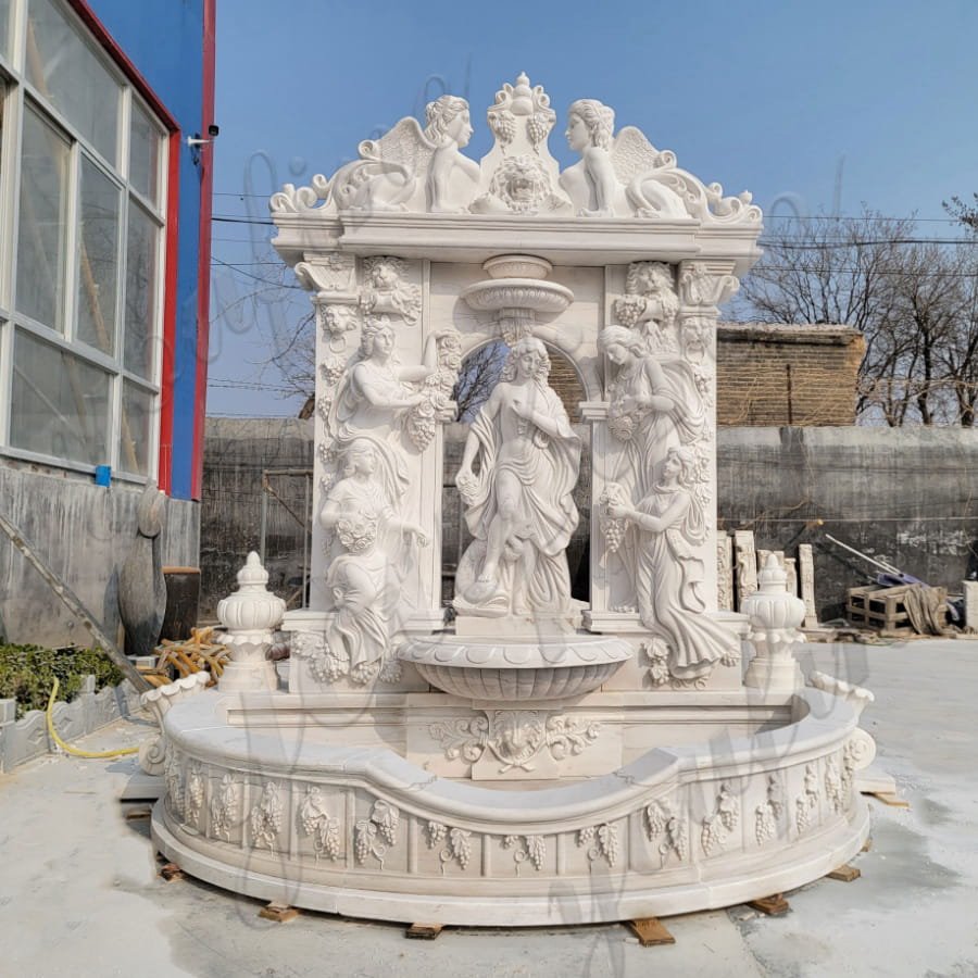 Hand Carved Large Marble Wall Fountain