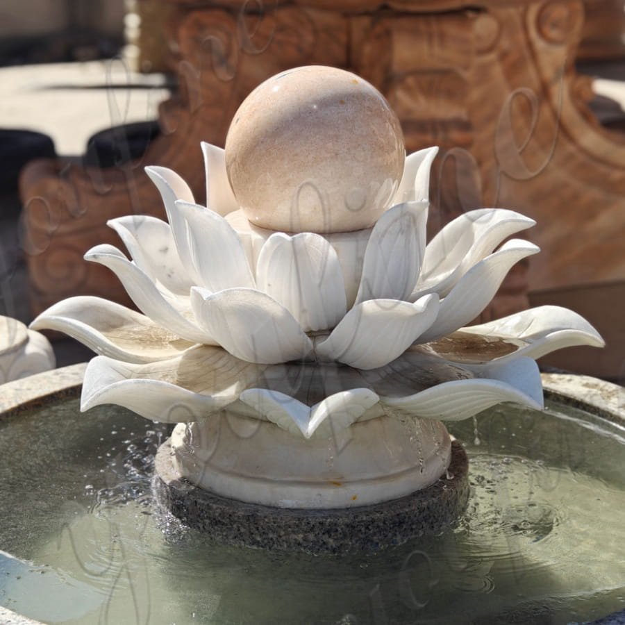 Hand Carved Marble Sphere Fountain