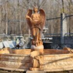 Hand carved marble angel fountain