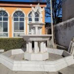 Hand carved marble angel fountain