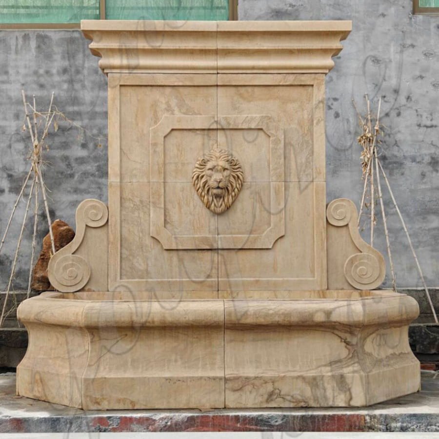 Marble Wall Fountain with lion head