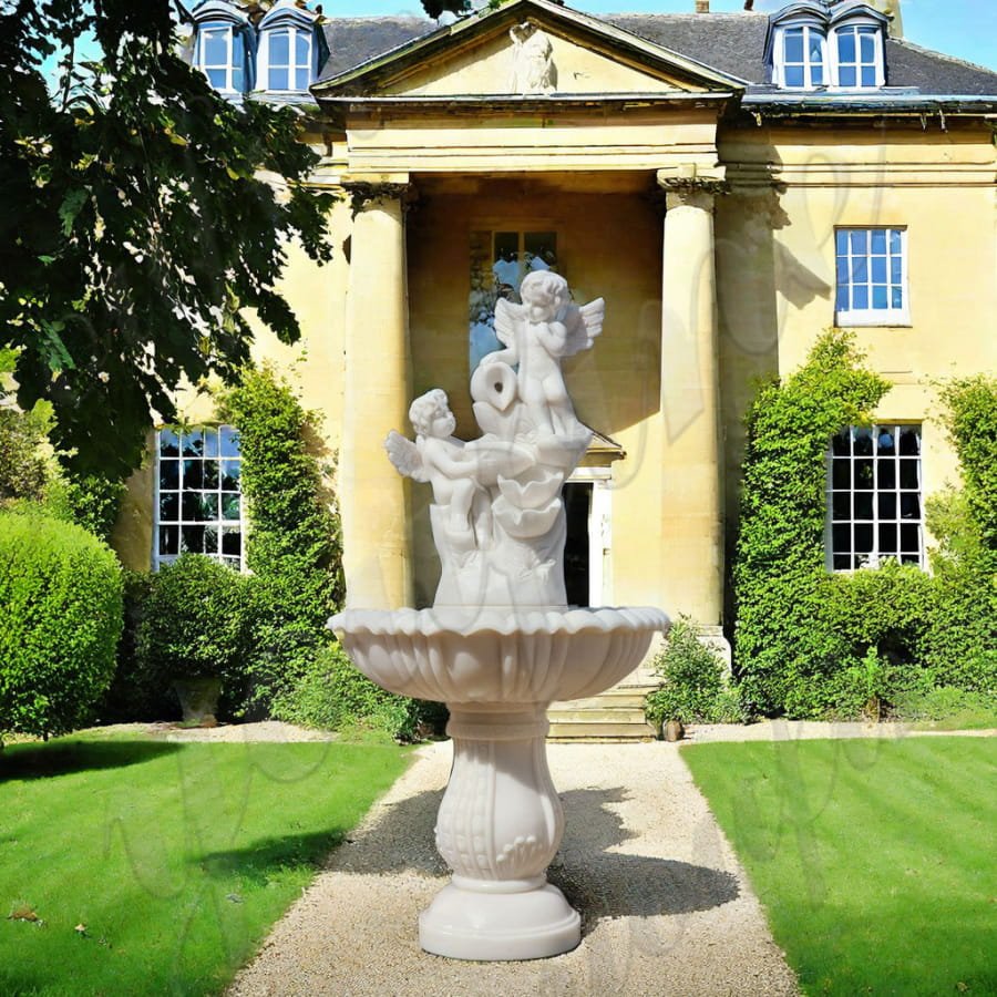 White Garden Marble Cherub Fountain