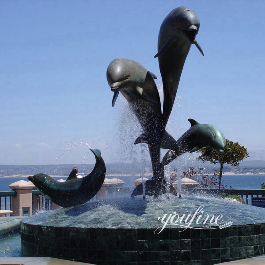 Outdoor Large Bronze Dolphin Animal Founrtain