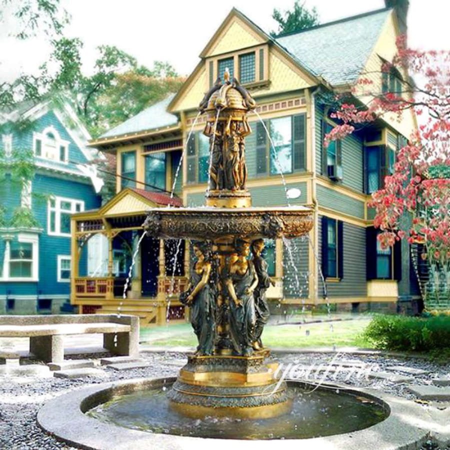 Beautiful Bronze Female Water Fountain for Home Decor